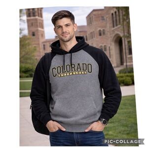 COLORADO BUFFALOES RAGLAN SWEATSHIRT CORDUROY LINED HOODIE BUFFS